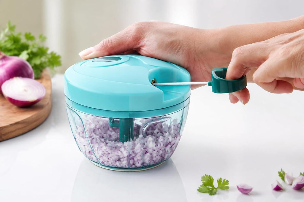 CHOPORA Manual Vegetable Chopper | Pull-Cord Food Chopper with Sharp Stainless Steel Blades
