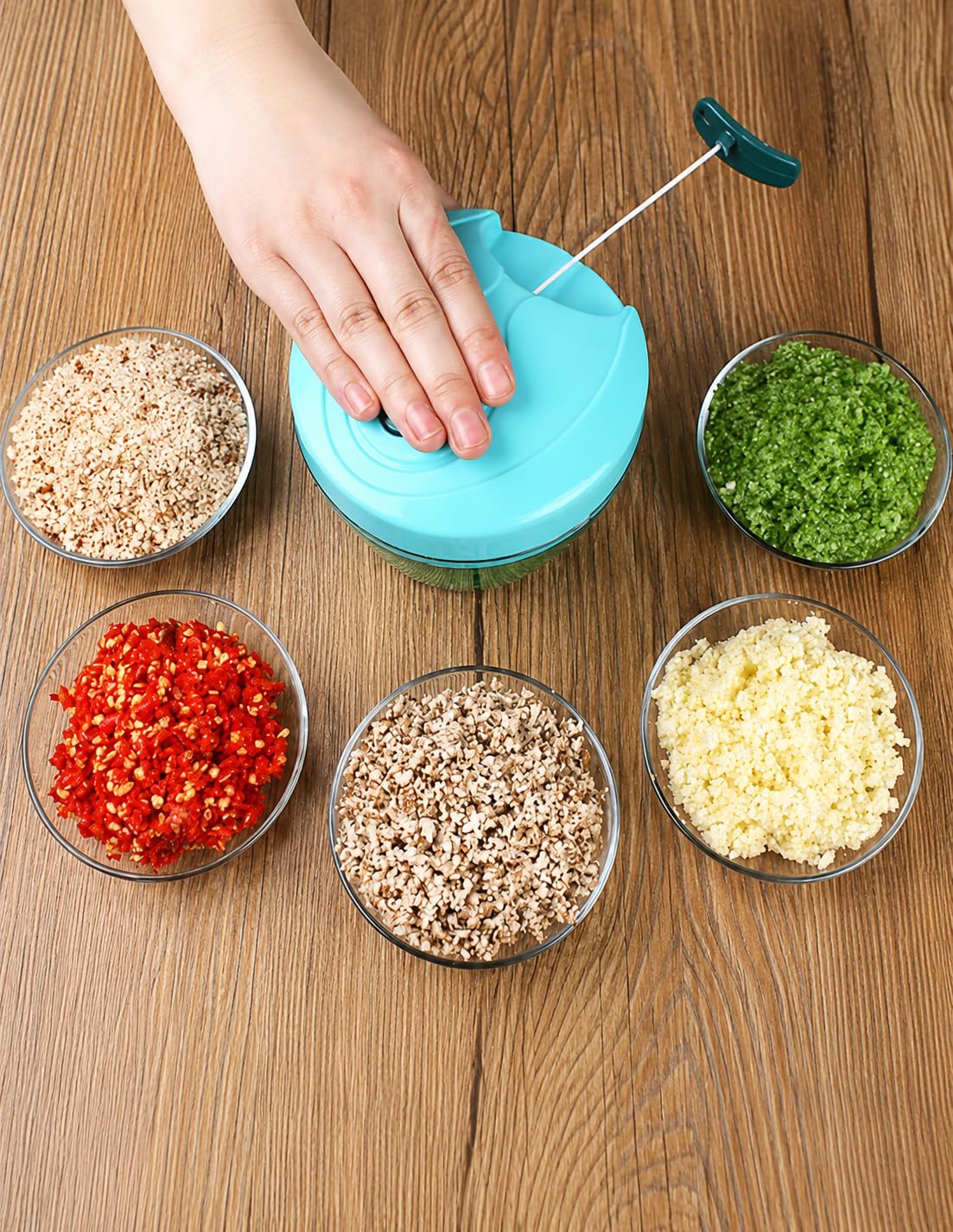CHOPORA Manual Vegetable Chopper | Pull-Cord Food Chopper with Sharp Stainless Steel Blades